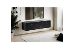 Lavbord Wohnling Foliert oppheng med klaffdør Moderne Marmor, Svart, 120 cm
