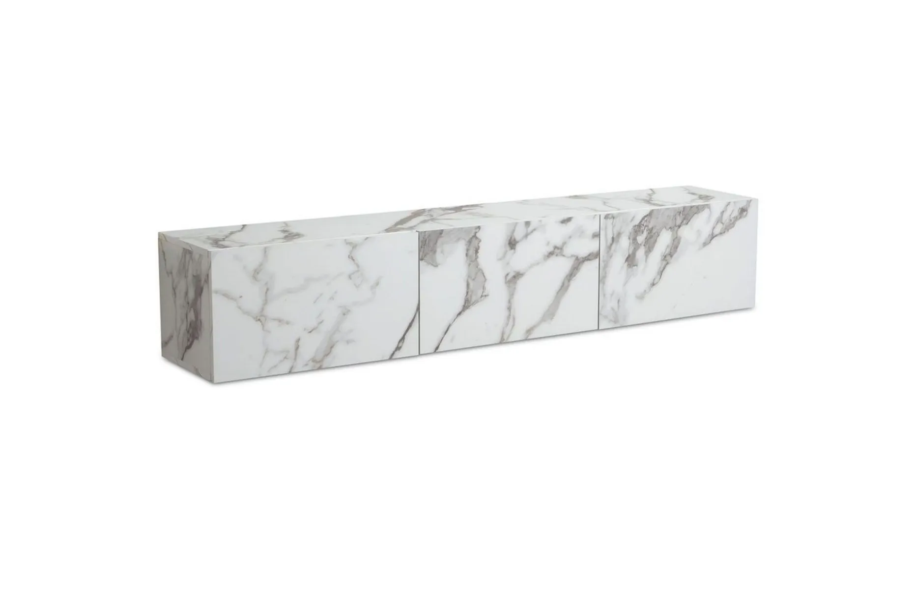Lavbord Wohnling Foliert oppheng med klaffdør Moderne Marmor, Hvit, 160 cm