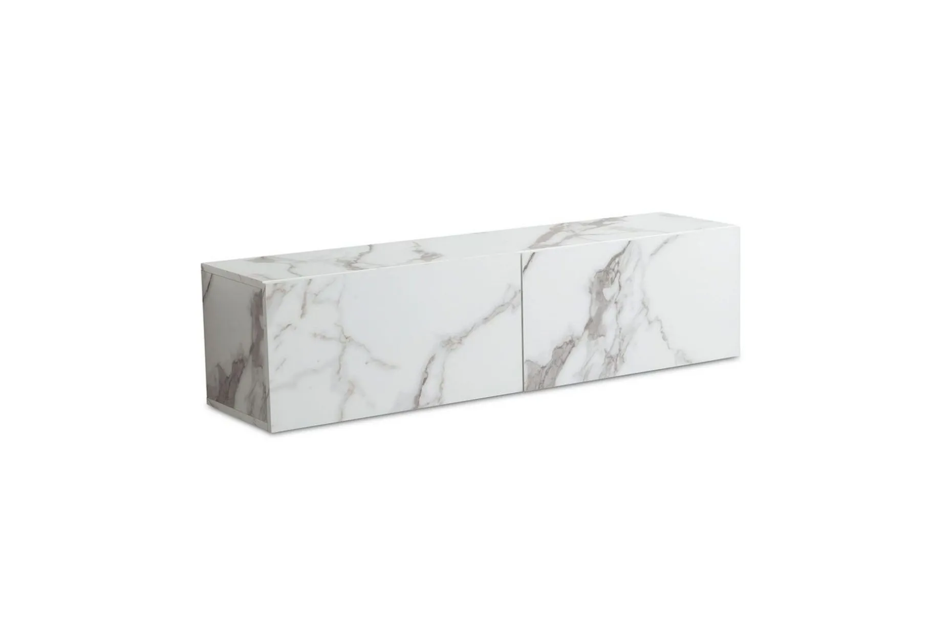 Lavbord Wohnling Foliert oppheng med klaffdør Moderne Marmor, Hvit, 120 cm
