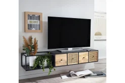 Lavbord Wohnling Metall Hengende med 3 Skuffer i Massivt Tre Industriell