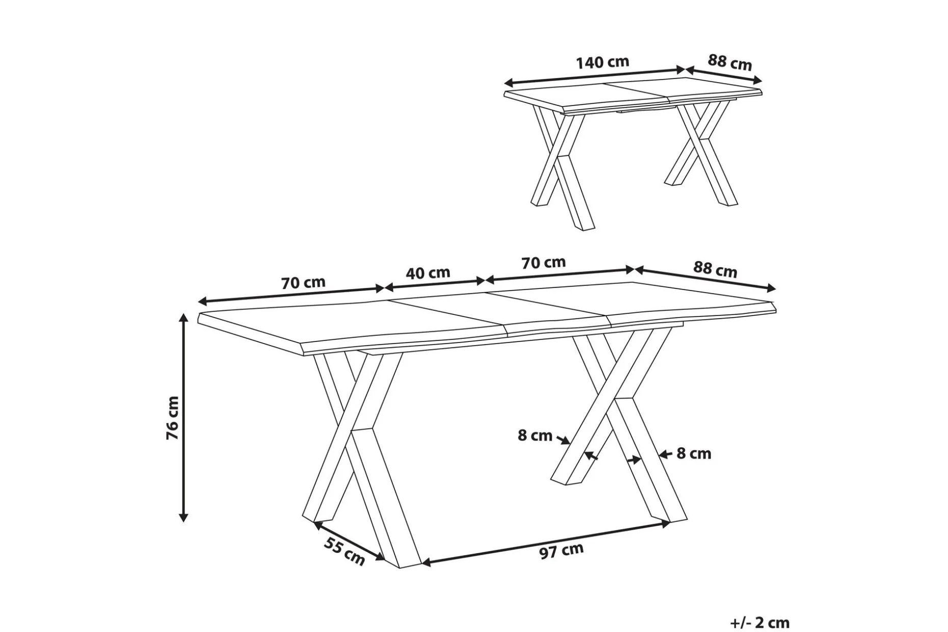 Lawtey Spisebord 180 cm Sammenleggbart