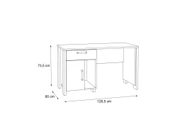 Lazarius Skrivebord 155 cm med Oppbevaring Skap + Skuff + Hy