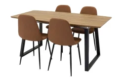Leah Forlengningsbar Spisegruppe med 4 Pontus Stoler