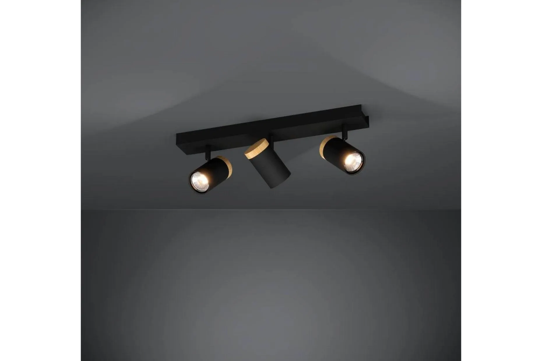 LED-spotlight Eglo Cartagena Svart/Tre 3 lamper