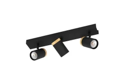 LED-spotlight Eglo Cartagena Svart/Tre 3 lamper