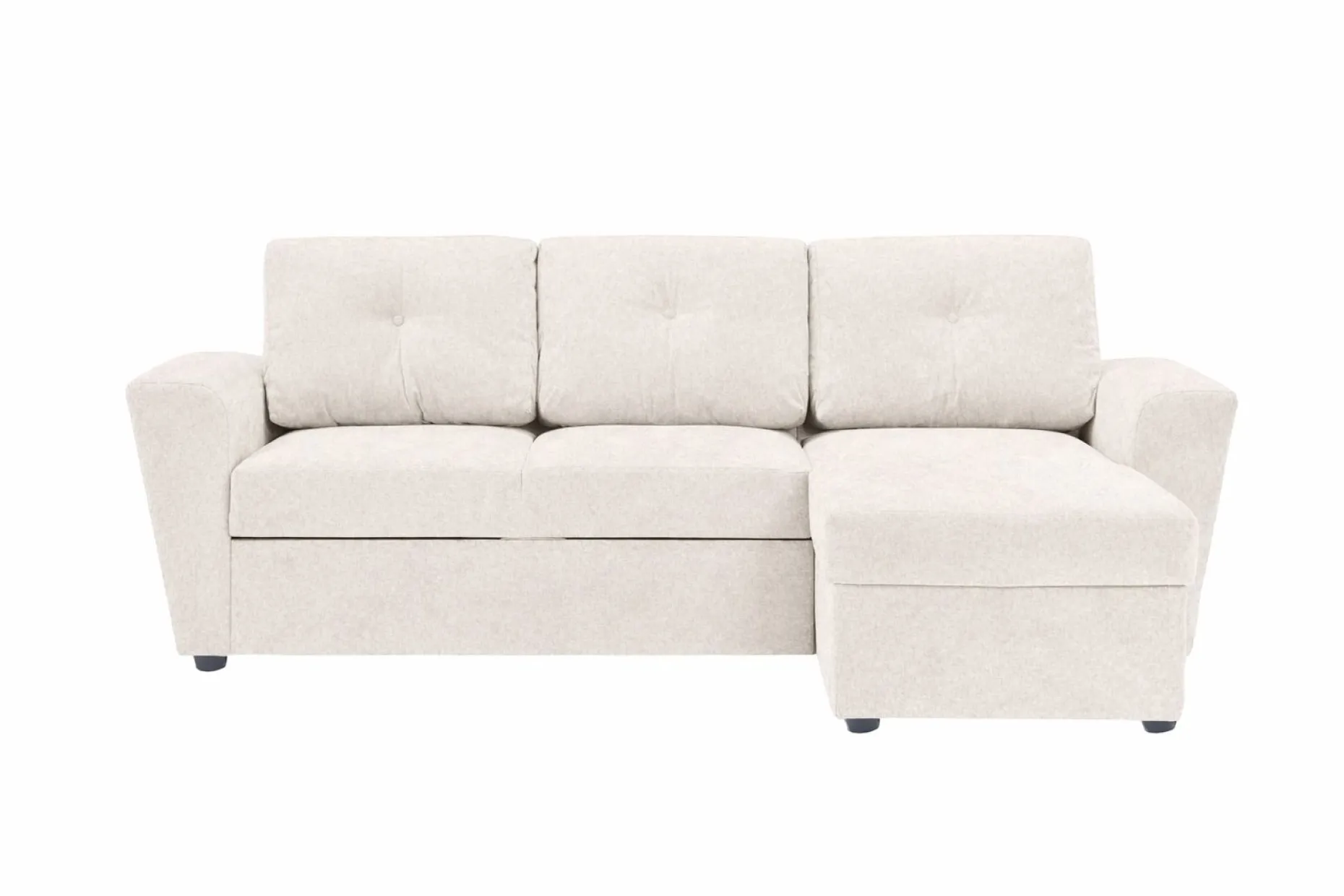 Leia 3-seters vendbar sovesofa med sjeselong og oppbevaring