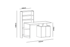 Leluard Skrivebord 146 cm med Oppbevaringshyller + Skap