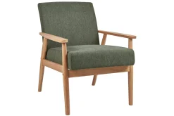 Lenestol Esrum Grønn/lyst tre, Polyester