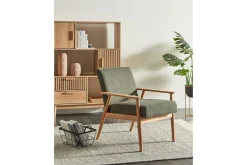 Lenestol Esrum Grønn/lyst tre, Polyester