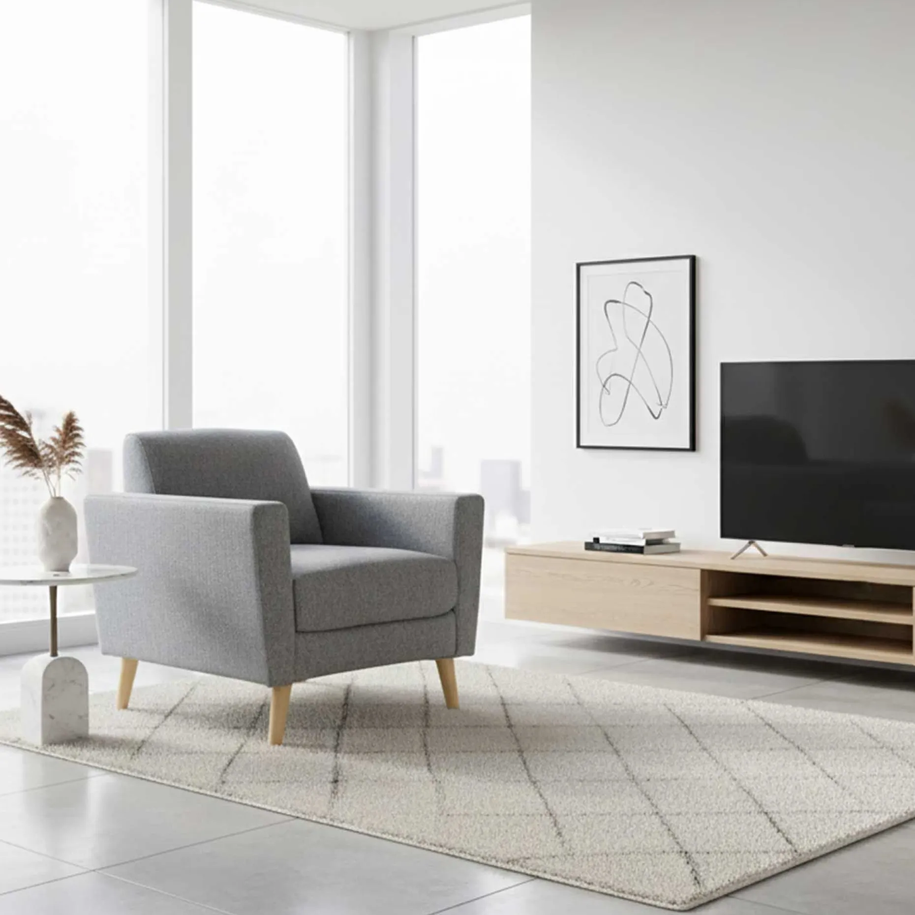 Lenestol HOME4YOU Kaili grå