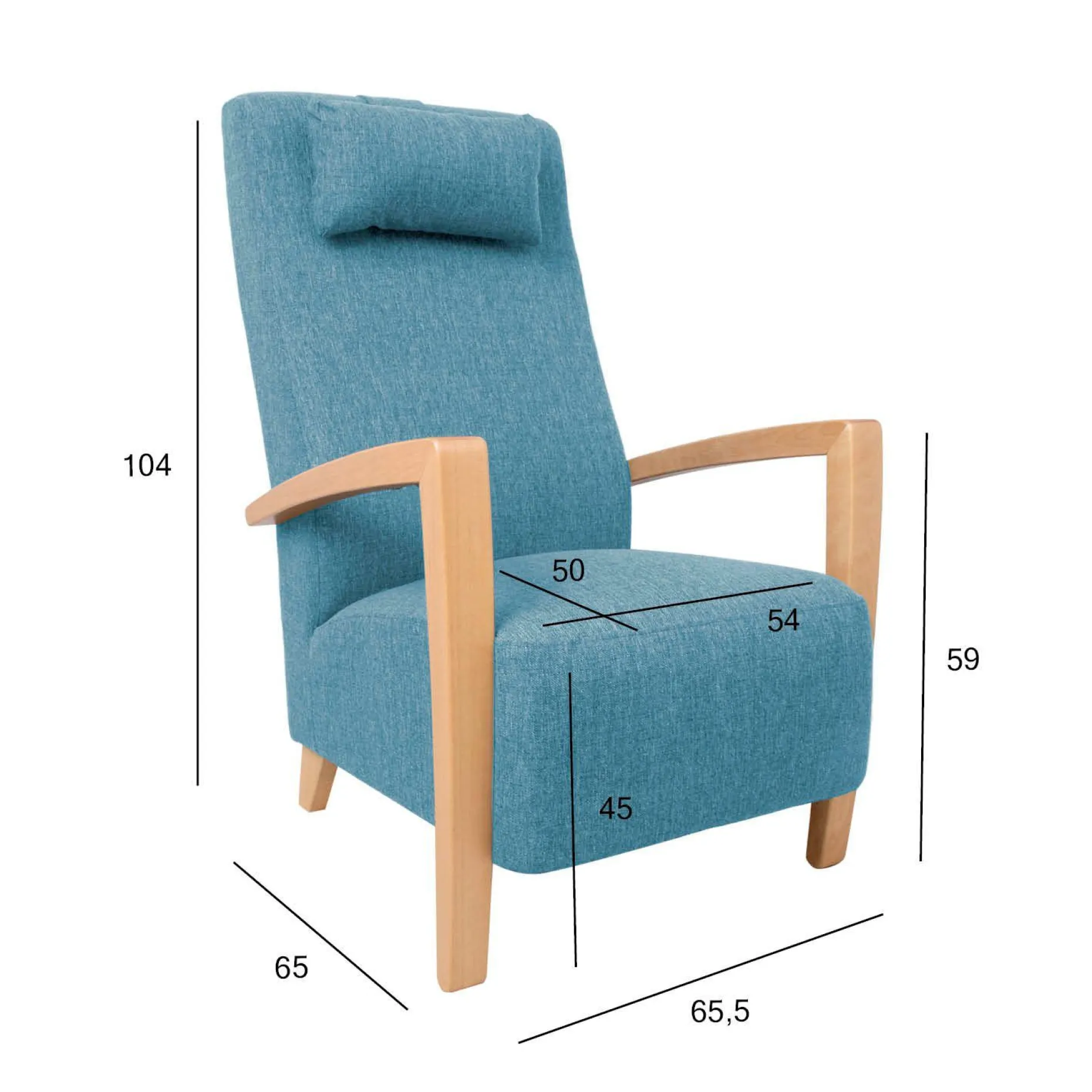 Lenestol HOME4YOU Venla 80x40xh90 cm, svart