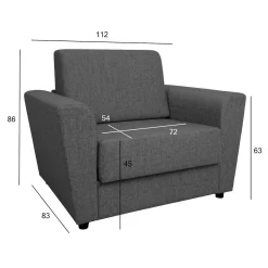 Lenestol-seng HOME4YOU Vesper 120x40xh75 cm, melamin med eikebark