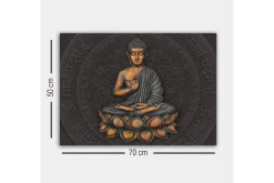 Lerretsbilde - Buddha i meditasjonsposisjon på en lotusblomst