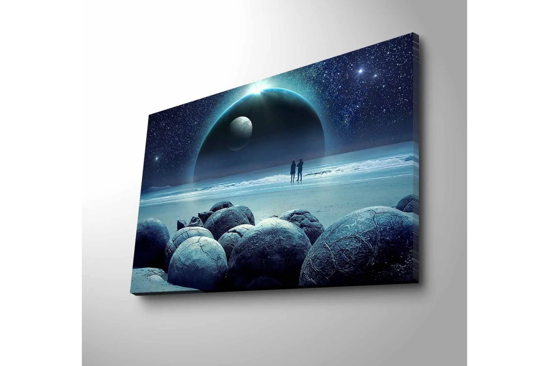 Lerretsbilde med LED-belysning 90x30 cm - Storslått klokketårn med detaljert arkitektur