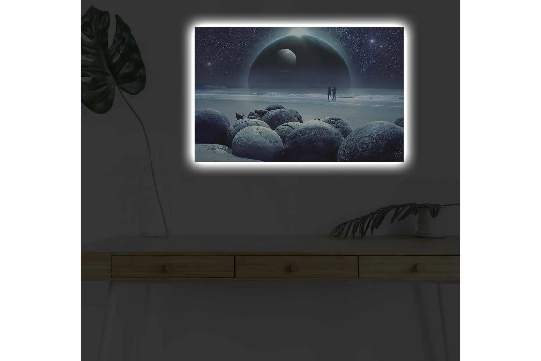Lerretsbilde med LED-belysning 90x30 cm - Storslått klokketårn med detaljert arkitektur