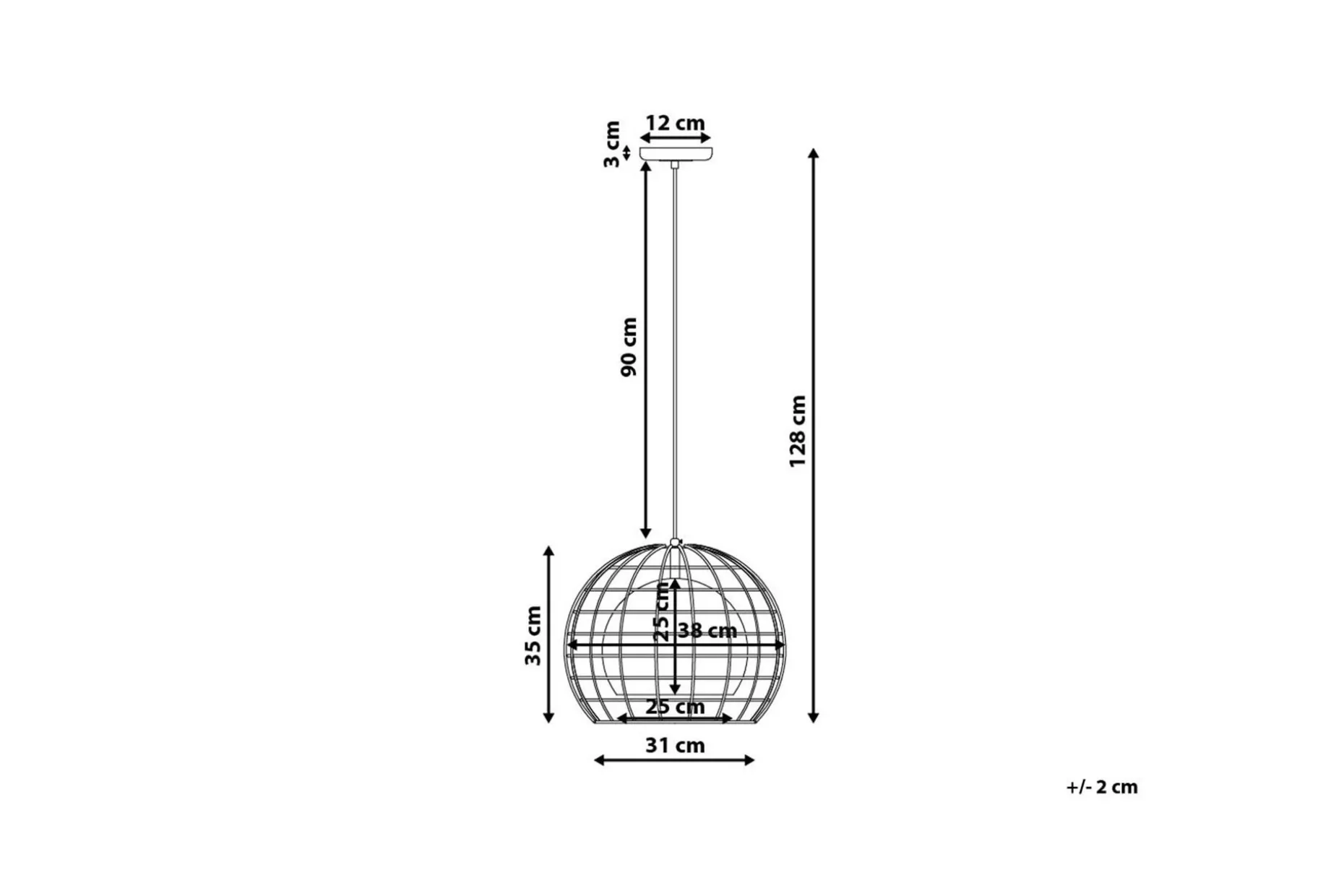 Liri Taklampe 31 cm