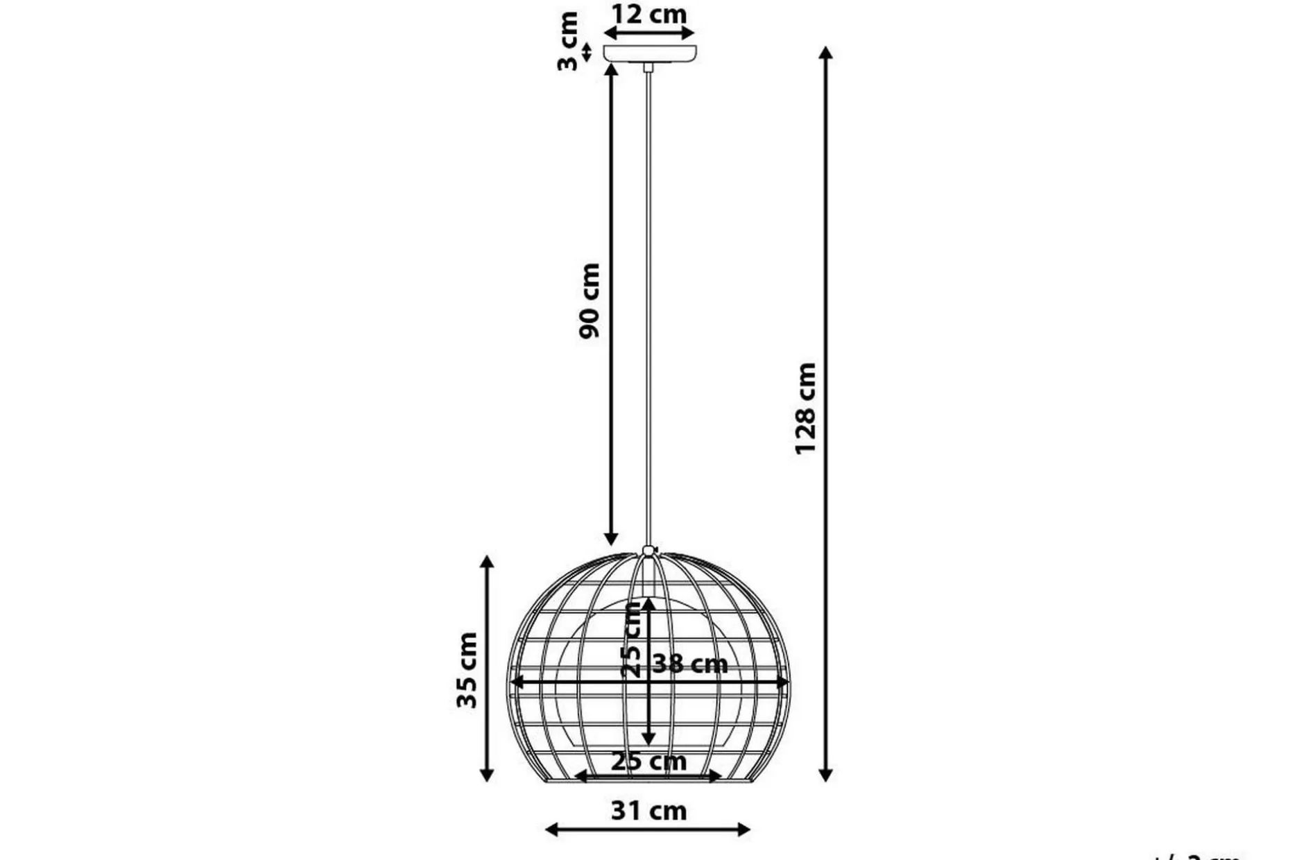 Liri Taklampe 31 cm