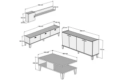 Living Room Furniture Set Eik|Marmor