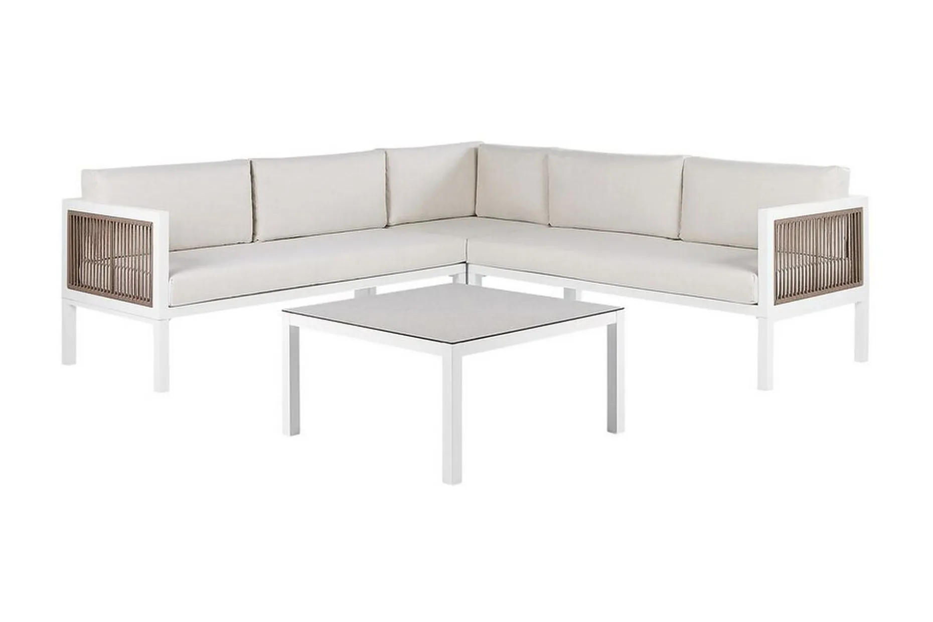 Loungegruppe Hvit/ brun BORELLO