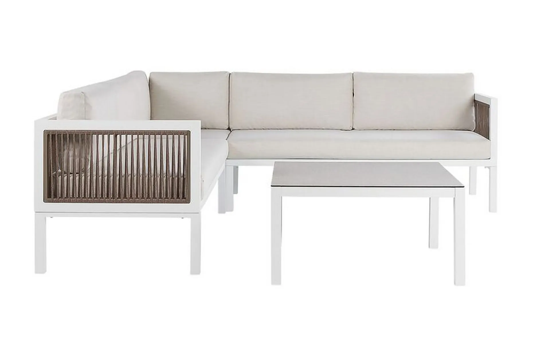 Loungegruppe Hvit/ brun BORELLO