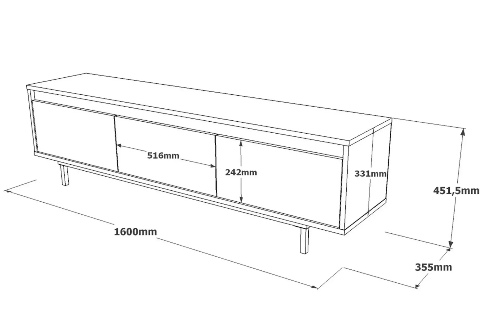 Lozyno Tv-benk 160 cm