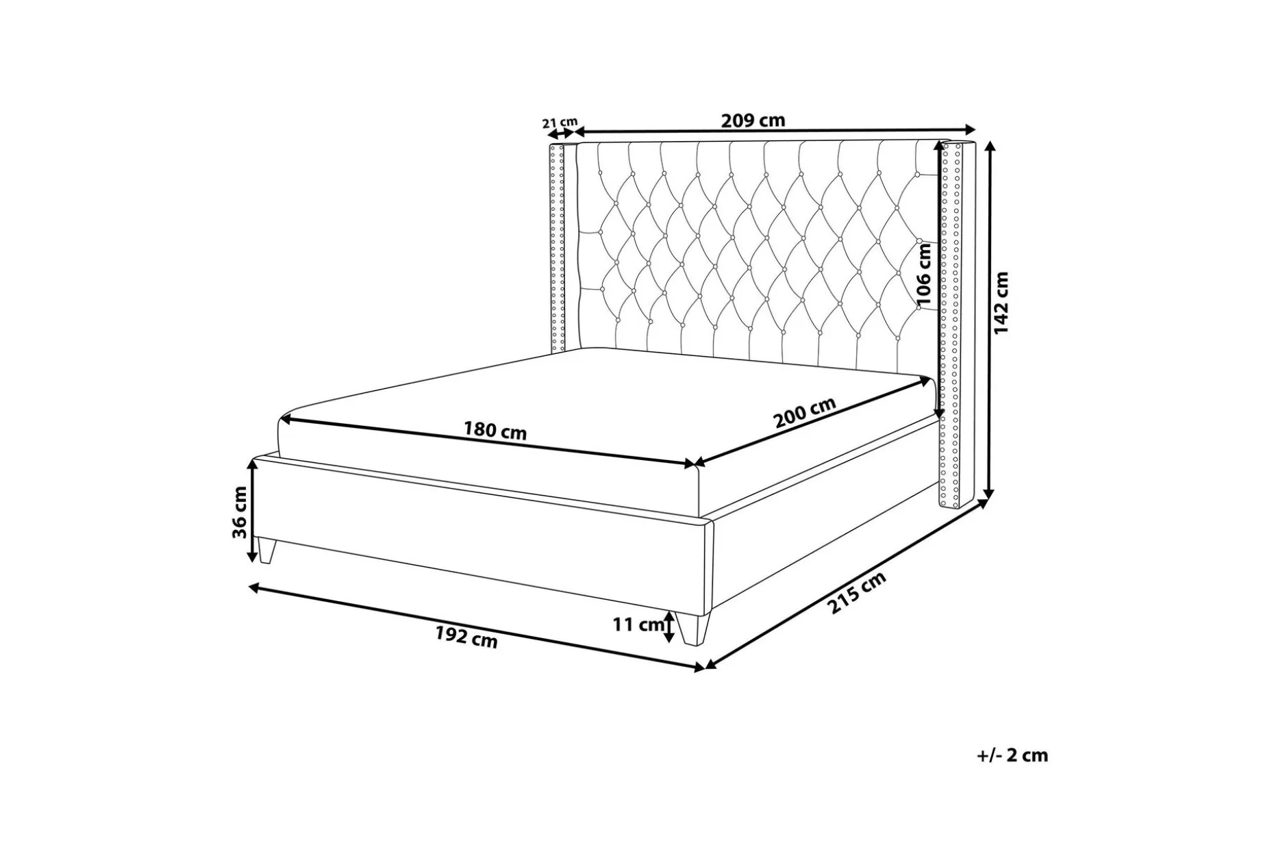 Lubbon Dobbeltseng 180 | 200 cm