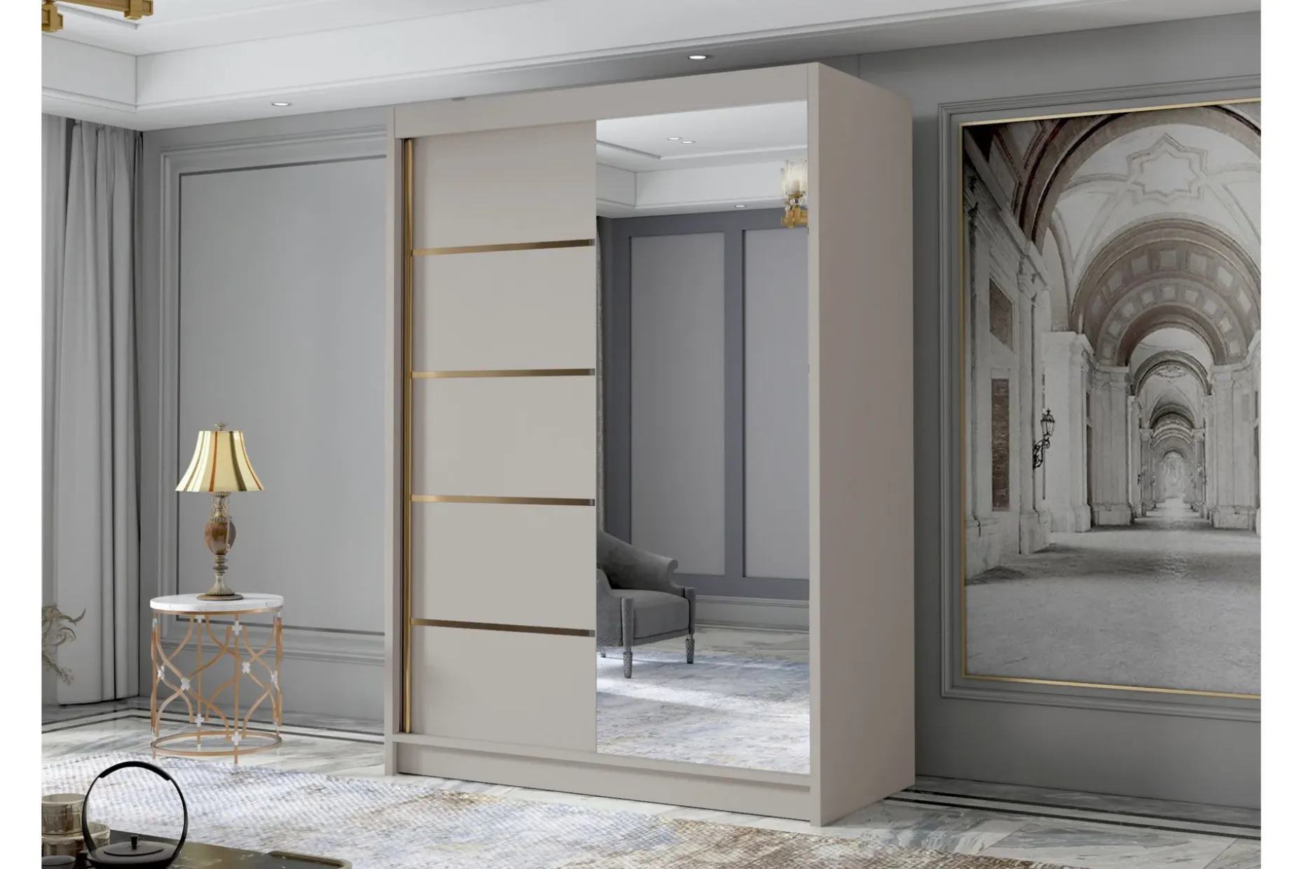 Lungos Garderobe med Speil 120x200 cm