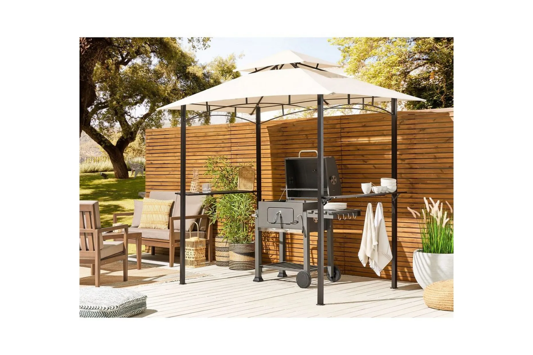 Lusthus Beliani Naro Beige/svart Beige||Black