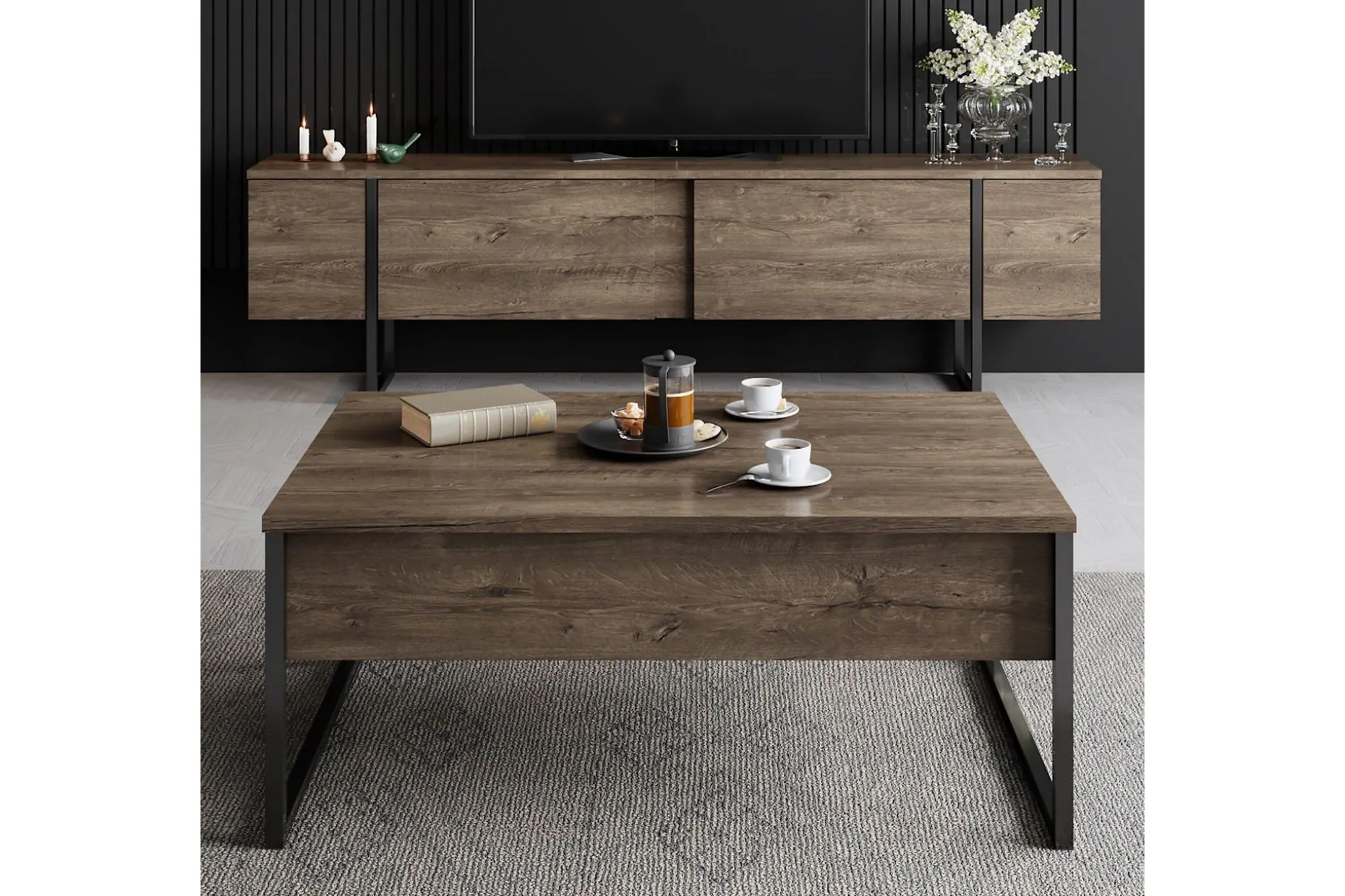 Luxe TV-benk med Oppbevaring 180x50 cm