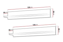 Lyrosen Vägghylla 125 cm