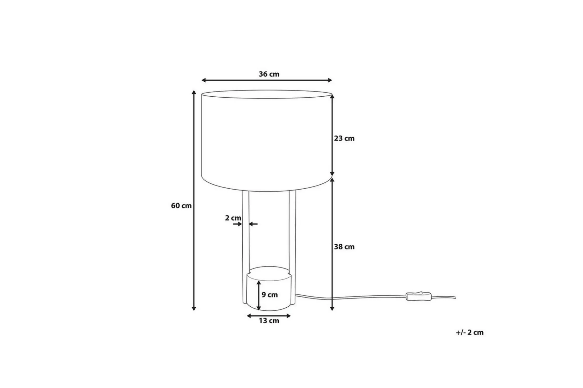 Madrica Bordlampe 60 cm E27