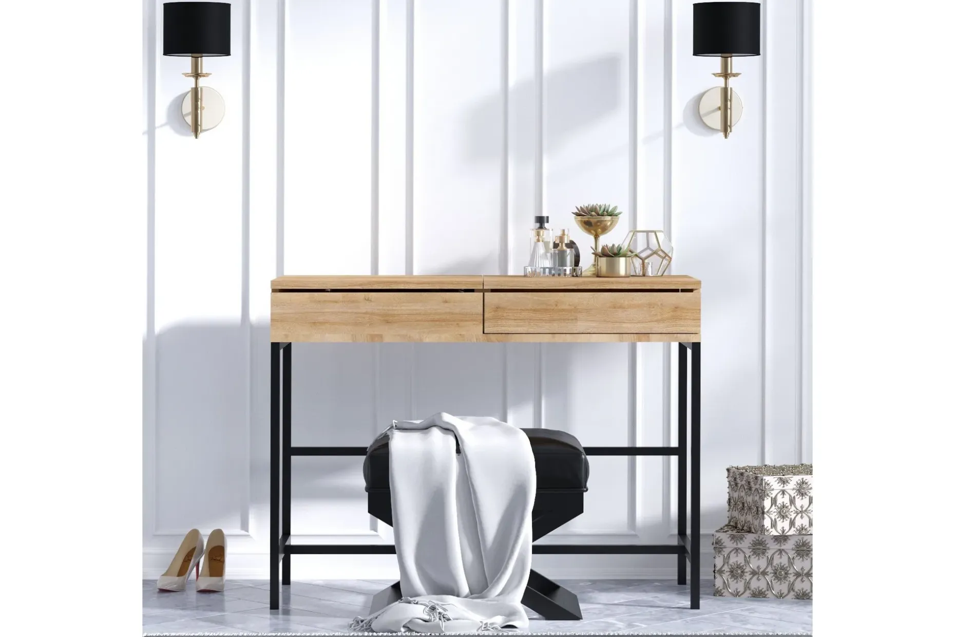 Make-up Table Eik|Svart