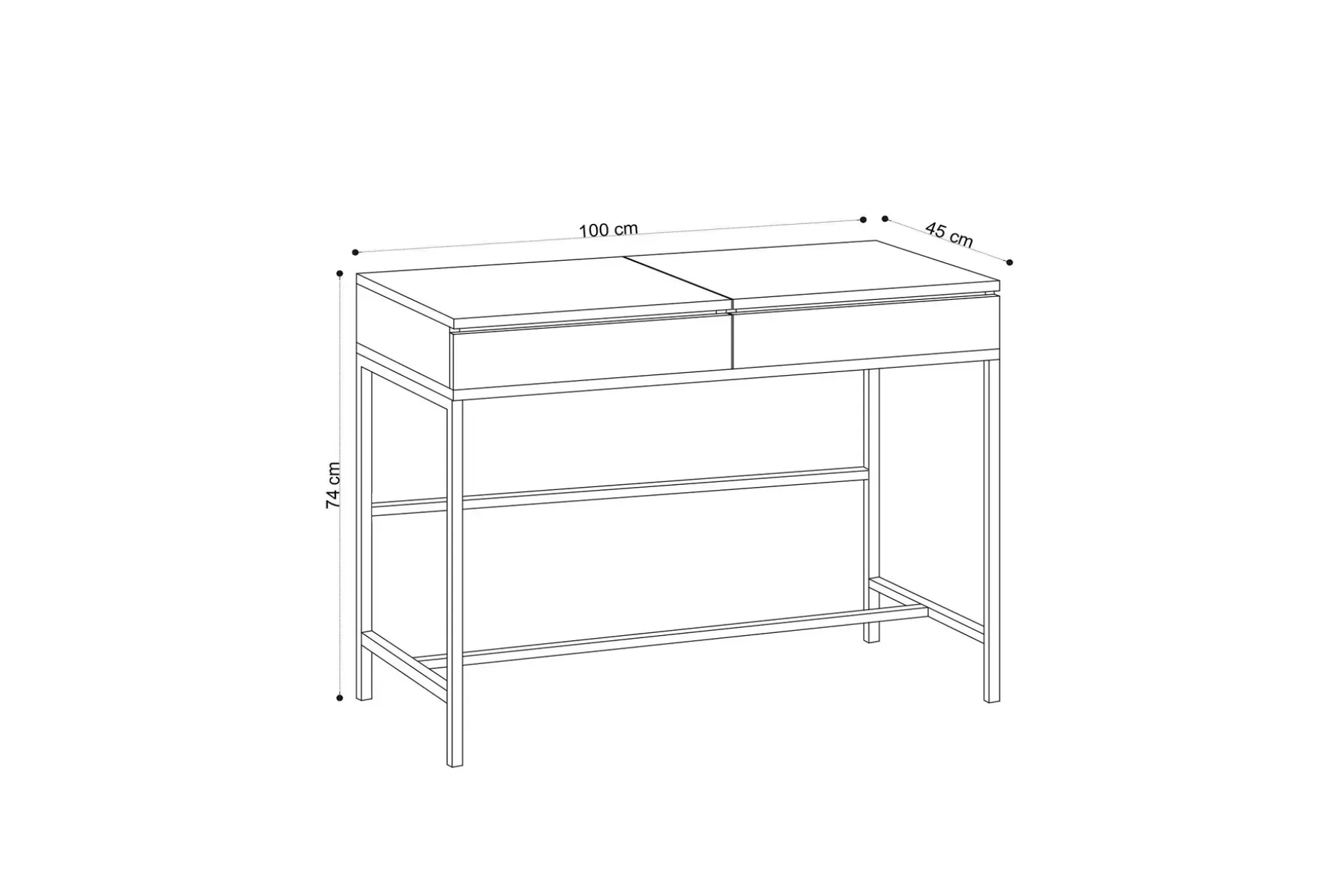 Make-up Table Eik|Svart