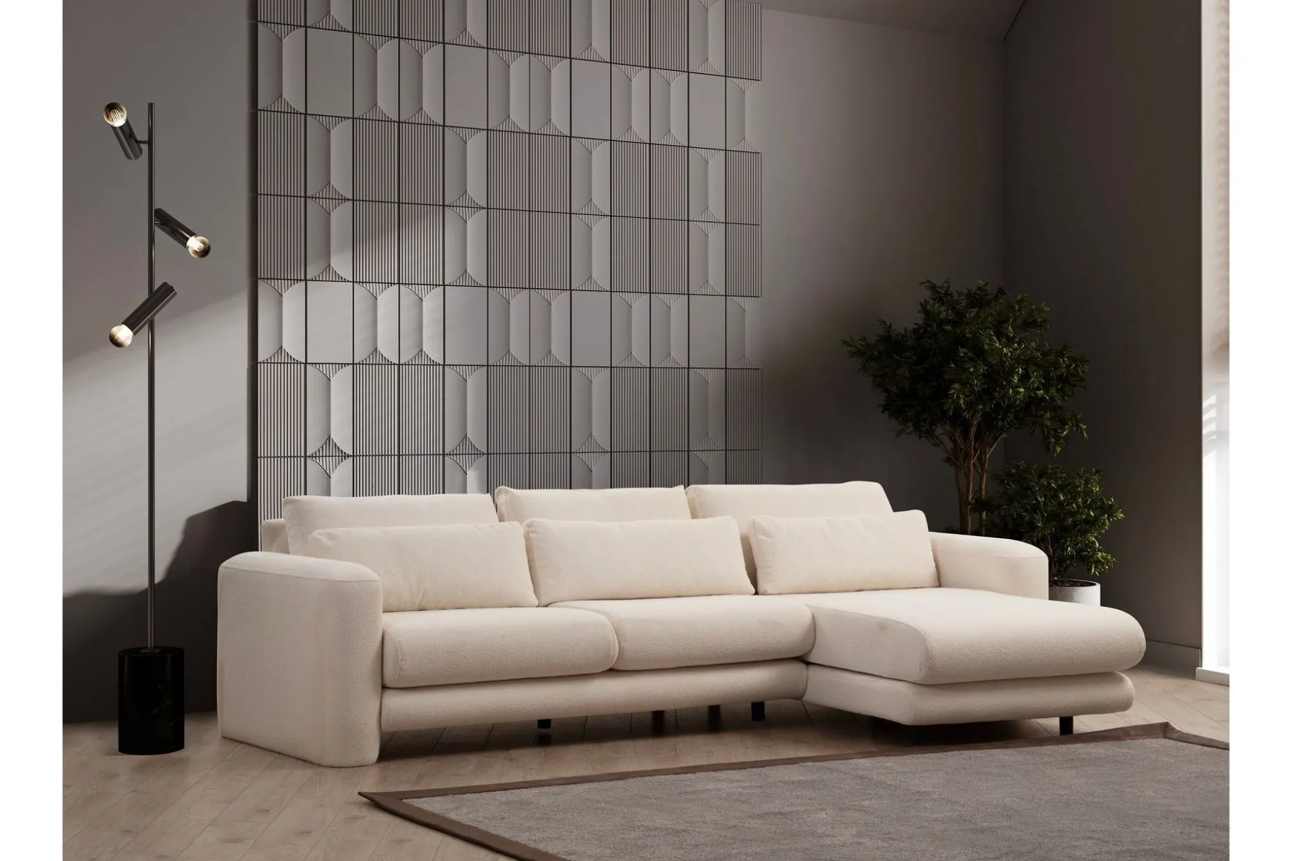 Makhan Sofa med Sjeselong 3-seter