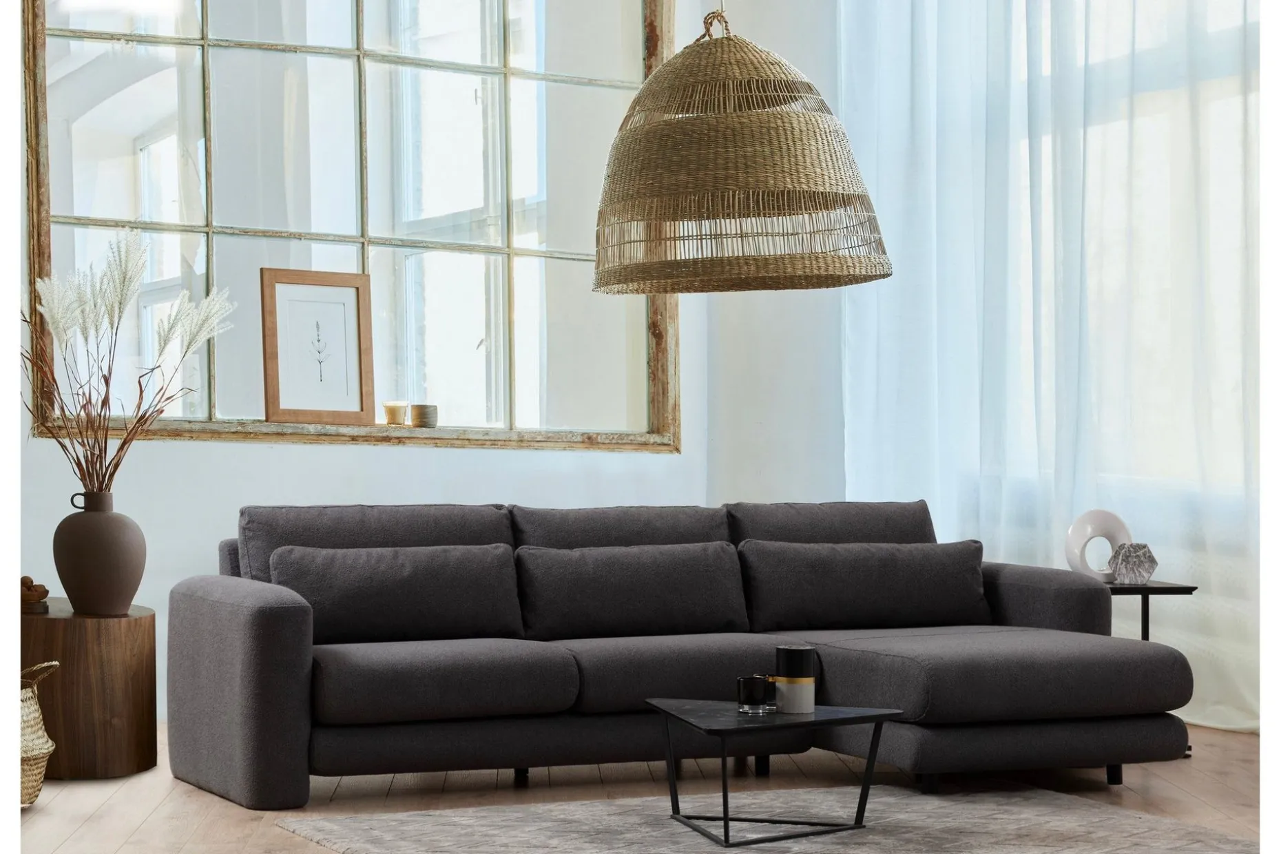 Makhan Sofa med Sjeselong 3-seter