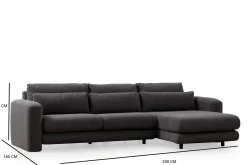 Makhan Sofa med Sjeselong 3-seter