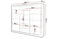 Malibu Garderobe 250x61x215 cm
