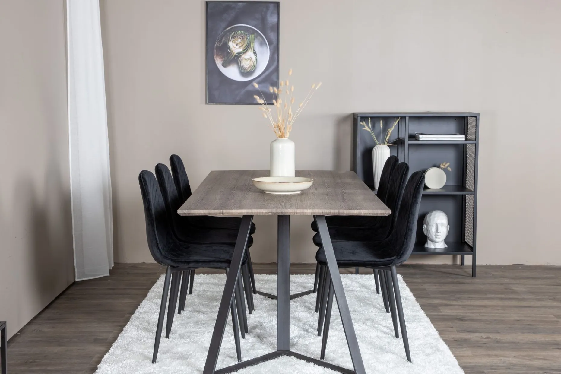 Malvina Spisegruppe 180 cm + 6 stk Ypas Spisestoler