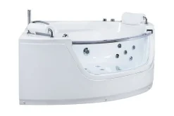 Mangle Hjørneboblebadekar 150 cm med LED-belysning
