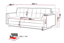 Marina Sovesofa 225x100x90 cm