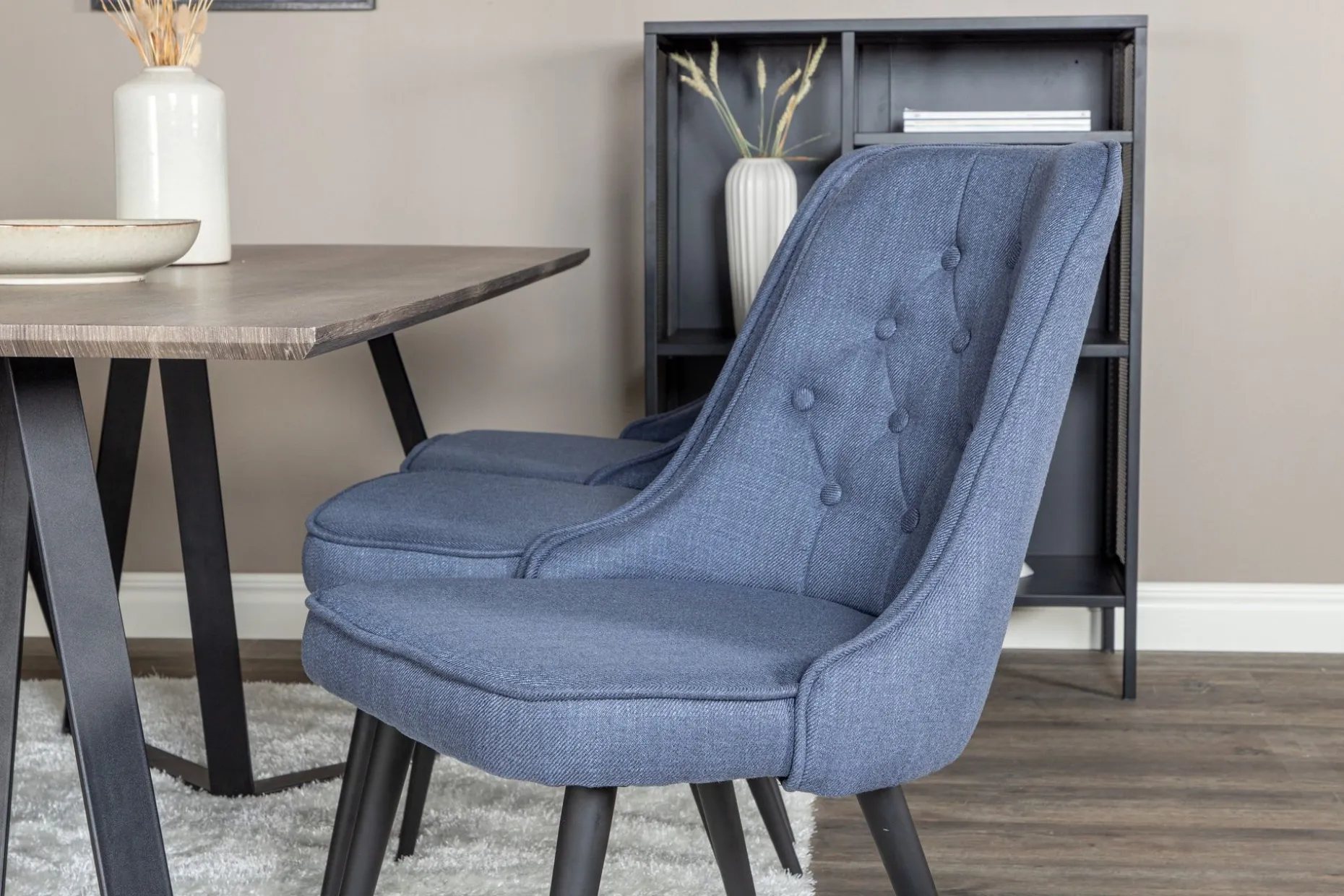 Marina Spisegruppe 180 cm Rektangulær med 6 Velvet Stoler