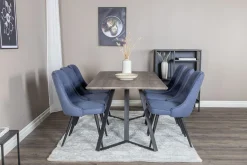 Marina Spisegruppe 180 cm Rektangulær med 6 Velvet Stoler