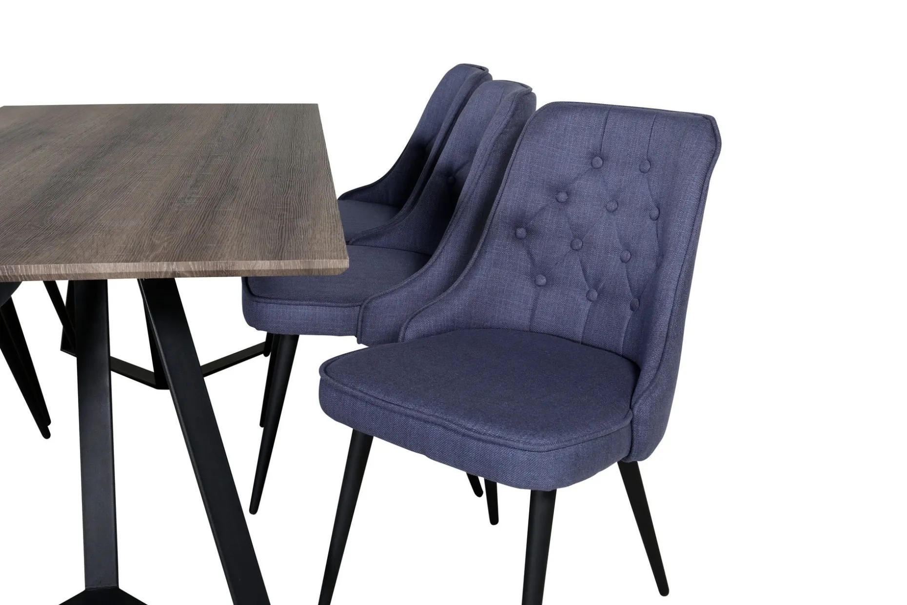 Marina Spisegruppe 180 cm Rektangulær med 6 Velvet Stoler