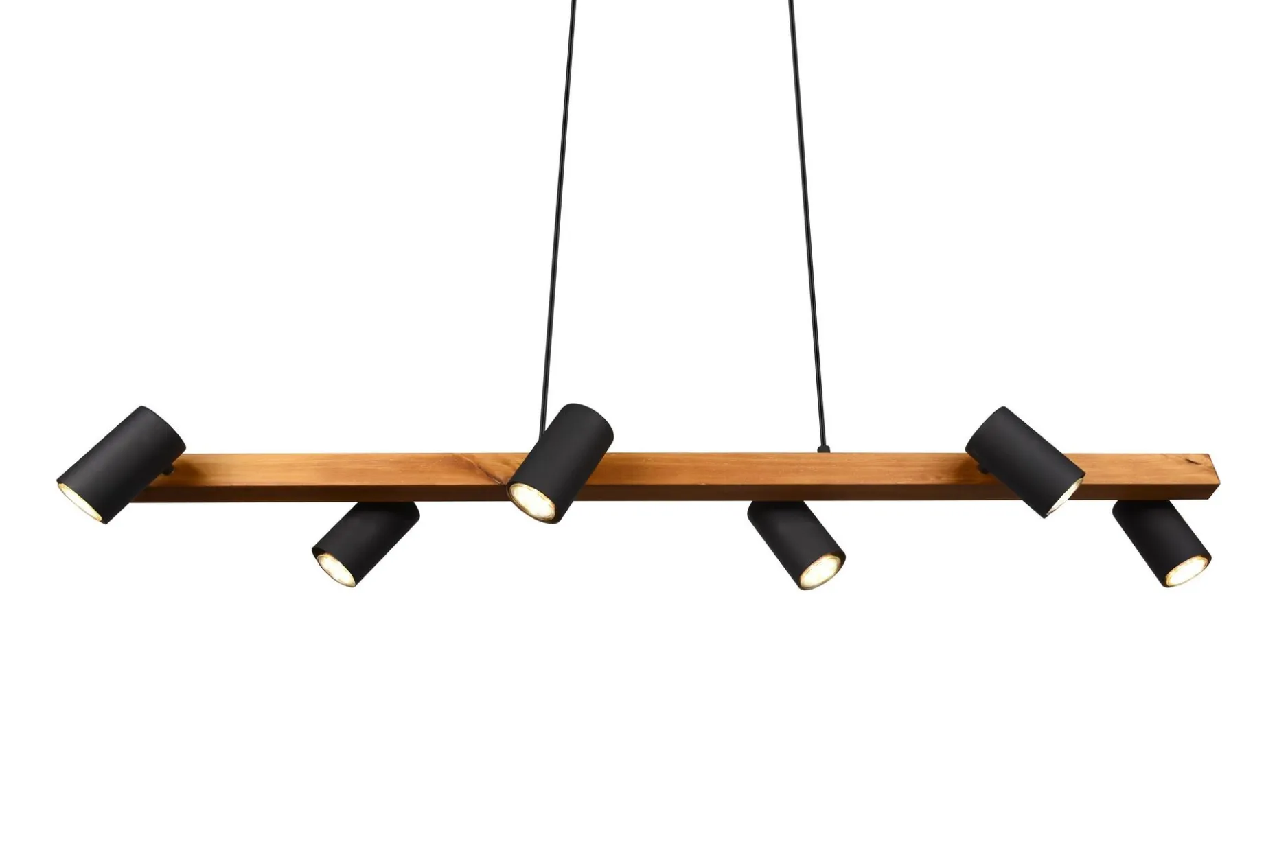 Marley Hengelampe 115 cm 6-deler Mattsvart/Tre