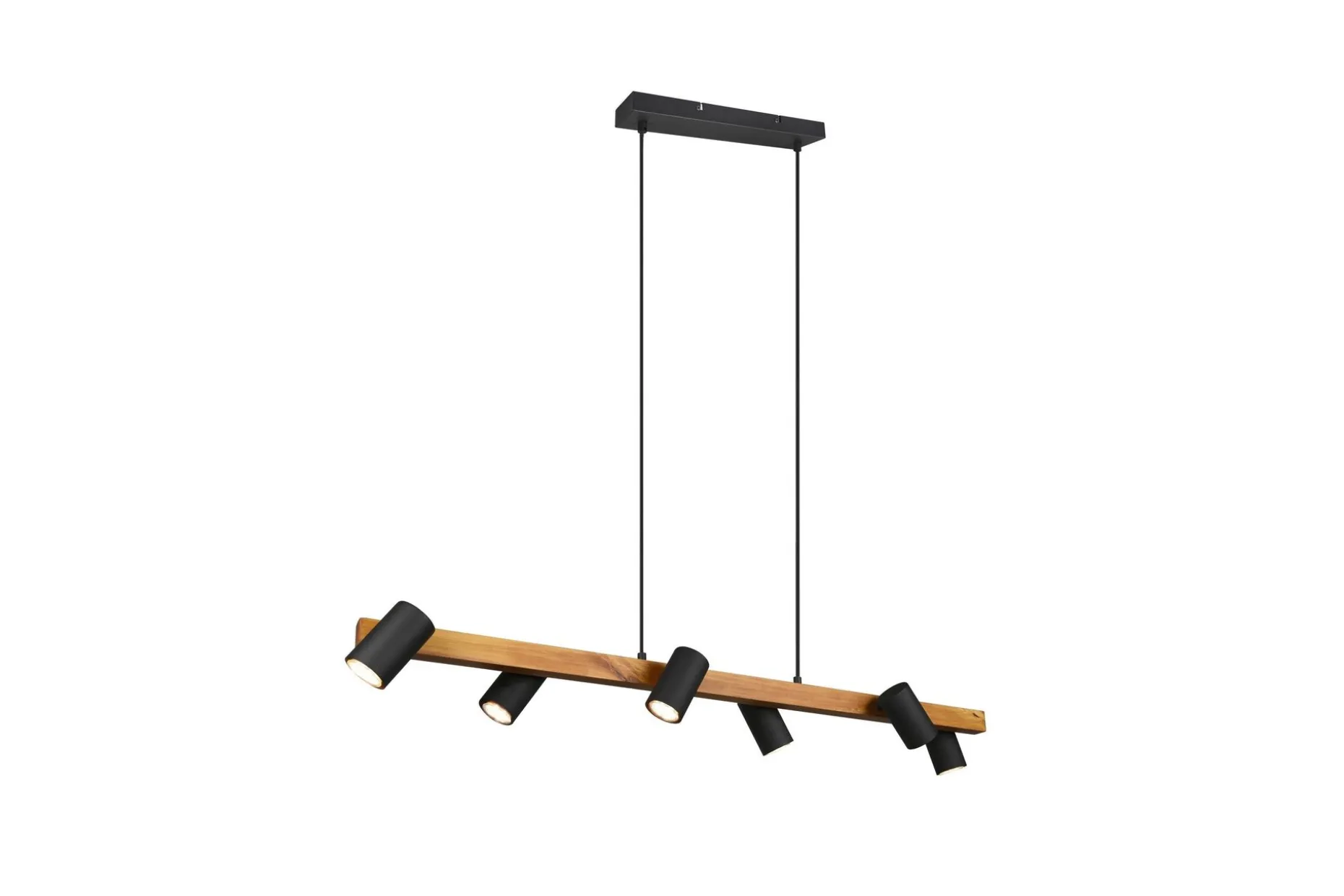 Marley Hengelampe 115 cm 6-deler Mattsvart/Tre