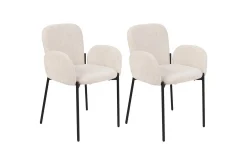 Matsalsstol Beliani Albee set om 2 Beige
