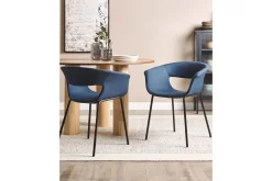 Matsalsstol Beliani Elma set om 2 Blå-Svart Dark blue
