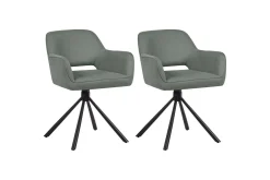 Matsalsstol Beliani Loures set om 2 Beige-Svart Dark green