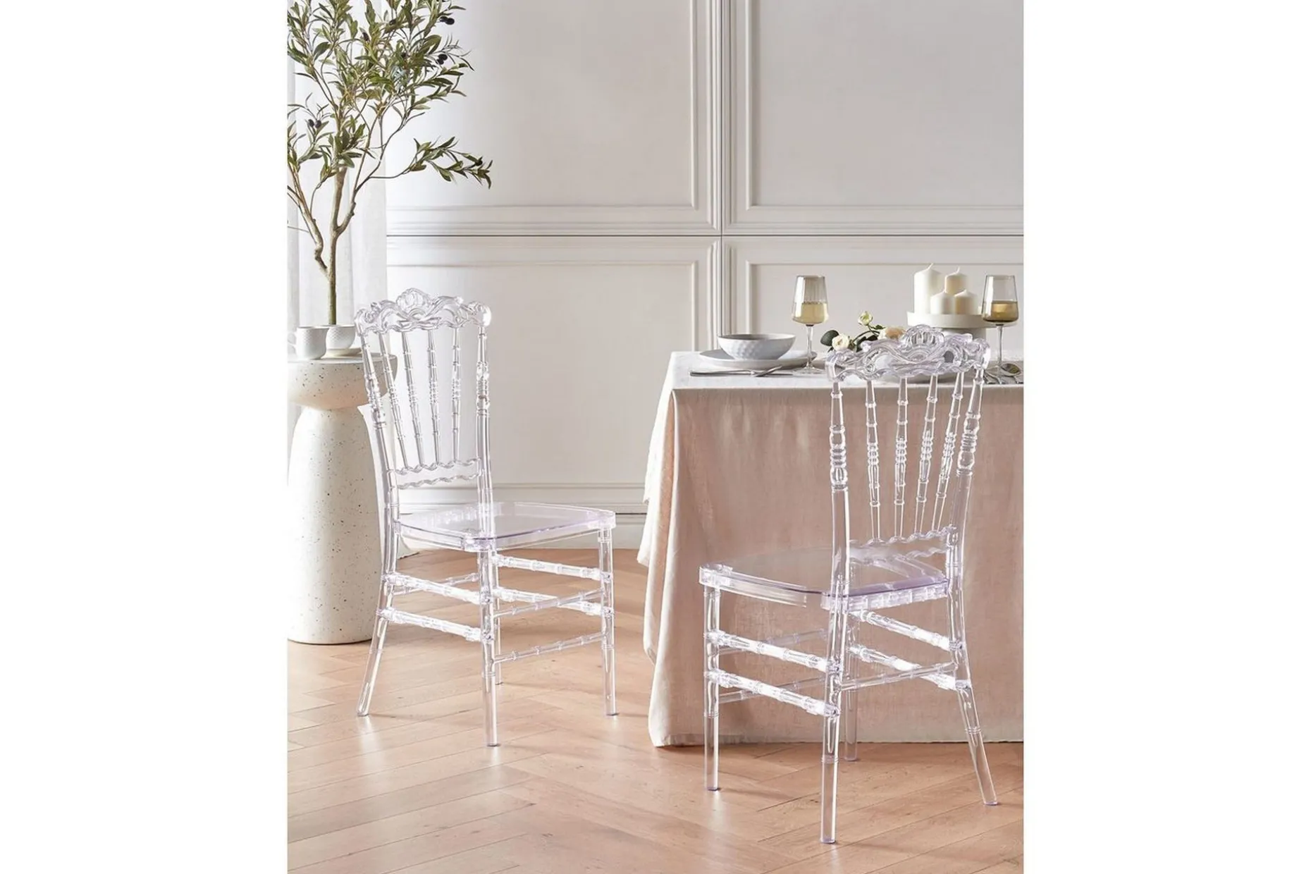 Matsalsstol Beliani Mendon set om 2 Transparent