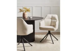 Matsalsstol Beliani Mira set om 2 Beige-Svart Beige